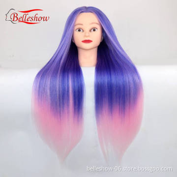 Hot sell Wholesale ombre Color head Beauty School Hairdressing Products Female Hair Mannequins Head Salon School Training Head